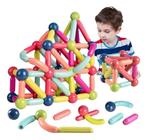 Bloco Magnético de Montar Infantil Brinquedo Educativo Criativo Peças Grandes de Encaixe Imã 42pçs - BRASTOY