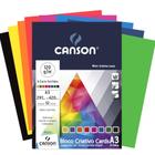 Bloco Papel Criativo Cards A3 Canson 120g 8 Cores 32 Folhas