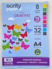 Bloco Papel Criativo Liso A4 8 cores 32fls 75GR 210X297MM Color Set- SCRITY PAPER