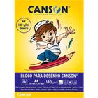 Bloco para Desenho 20 Folhas A4 140gm² Branco Canson