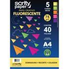 Bloco para Educacao Artistica Fluorescente 5COR. A4 75G 40FL - SCRITY