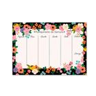 Bloco Planner de Mesa Semanal Floral Noite