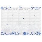 Bloco Planner Mensal Floral Azul 50 folhas tamanho A4 - Fábrica de Pôster