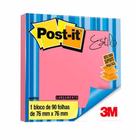 Bloco post-it 76x76 rosa neon 90f refil / bl / 3m