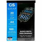 Bloco Preto para Desenho com 20 Folhas A4 210mm x 297mm 180g/m² - Cis