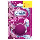 Bloco Tablete Sanitário Floral Rosa para Caixa Acoplada Novo Frescor 45g Com Odor Agradável Descarga Flores Agradável