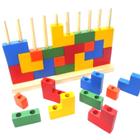 Blocos De Encaixes Vertical Tetris Raciocínio Educativo 25 peças