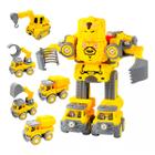 Blocos De Montar Caminhão Trator Engenharia Construção Brastoy Robô Transformáveis com Carrinhos Coleção 5 Em 1