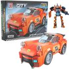 Blocos de Montar Carro Robô Fricção 2 em 1 Laranja - 99 Toys