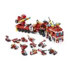 Blocos de Montar Carro Veículo Caminhão de Bombeiros 557 Pçs Cubic 25 Formas Original Infantil Lego
