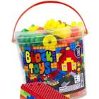 Blocos de montar colorido block toys balde 88 peças - matoys