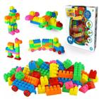 Blocos de Montar Infantil 84 peças Super Blocos Brinquedo Educativo Paki Toys