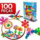 Blocos de Montar Plukt Estrela Colors Com 100 Peças