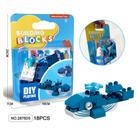 Blocos Duplos Baleia 18 Pecas Blocos de Montar Infantil - Jie Star 2876