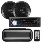 Bluetooth Car Stereo Pyle Single DIN com alto-falantes de 6,5”