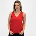 Blusa Aishty Regata em Tecido com Bordado Feminina