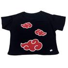 Blusa Akatsuki Naruto Anime Blusinha Cropped Camiseta Baby Look Feminina Sf614