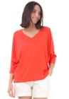 Blusa Ampla Morcego Malha Laranja - P - Veste do 38 ao 40