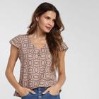 Blusa Ayaka Estampada Decote V Feminina