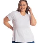 Blusa Baby Look Feminina Gola Redonda Plus Size T-shirt Lisa Básica 3013.C1