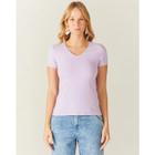 Blusa Baby Look Feminina Gola V Cotton Malwee Ref. 04502