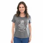 Blusa Baby Look São Padre Pio Grafite DV12064