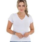 Blusa baby Look Slim Fit Feminina Dec. V Básica Moda Primavera Verão 3004.c1