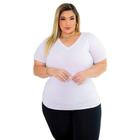 Blusa Básica Baby Look Plus Size Branca Enfermagem Saúde Feminina Blusa