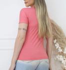 Blusa básica feminina gola rasa manga curta baby look