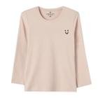 Blusa Básica Hering Kids Infantil Menina Toddler Manga Longa Rosa