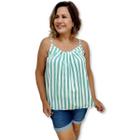 Blusa Bata Alça Com Regulagem Viscose Estampada Gg Plus Size