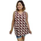 Blusa Bata Regata Malha Viscolycra Plus Size Tamanho 52 54