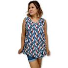 Blusa Bata Regata Malha Viscolycra Plus Size Tamanho 52 54