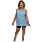 Blusa Bata Regata Malha Viscolycra Plus Size Tamanho 52 54