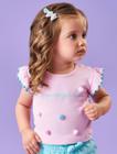 Blusa Bebê Menina Magic Com Pompom Rosa Cinti