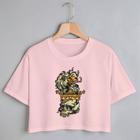 Blusa Blusinha Camiseta Cropped TShirt Feminina Algodão Tecido Premium Estampa Digital Coroa Caveira Leão