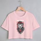 Blusa Blusinha Camiseta Cropped TShirt Feminina Algodão Tecido Premium Estampa Digital Tigre Mau