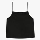 Blusa Boxy Teen Amora em Ribana Canelada cor Preta