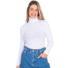 Blusa Cacharrel Feminina Gola Alta Lã Tricot Manga Longa