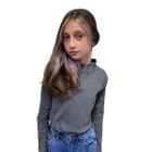 Blusa Cacharrel Gola Alta Manga Longa Infantil Canelado Inverno Basica Blogueirinha