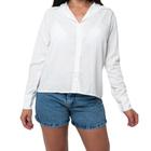 Blusa camisa Casual Social feminina lisa de viscolinho Lisa Varias Cores Outono Inverno