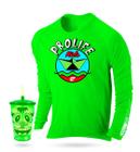 Blusa Camisa Infantil Poliester Uv50 Com Copo Prolife