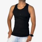 Blusa Canelada Preta Regata Camiseta Americana Treino Academia