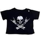 Blusa Caveira Caveirinha Rock and Roll Camiseta Cropped Baby Look Feminina Sf587