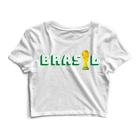 Blusa Cropped Blusinha Camiseta Feminina Brasil Taça Copa