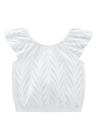 Blusa cropped em laise Branca Milon