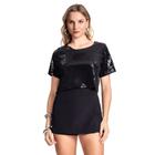 Blusa Cropped Feminina Rovitex Endless Em Paetê Preto