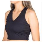 Blusa Cropped feminino canelado nadador sem bojo elegante