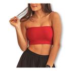 Blusa cropped feminino top faixa com bojo moda fashion