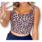 Blusa Cropped feminino top poliéster alça fina fashion